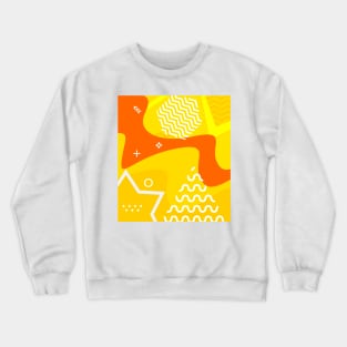80's pop art yellow red and orange memphis pattern Crewneck Sweatshirt